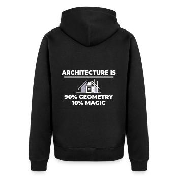 Architecture drôle🏰 : 90 % de géométrie, 10 % de magie - Veste à capuche bio Premium Unisexe - noir - Dos - Nico (187cm)