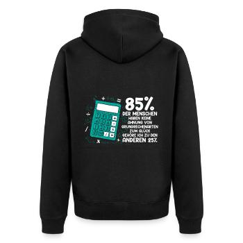 Mathe Mathematik Lehrer Rechner - Unisex Premium Bio Zip Hoodie - Schwarz - Hinten - Nico (187cm)