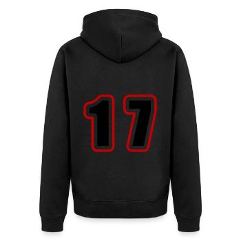 17 Nombre Collège - Veste à capuche bio Premium Unisexe - noir - Dos - Nico (187cm)