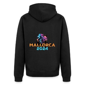 Mallorca 2024 Tour - Unisex Premium Organic Zip Hoodie - black - Back - Nico (187cm)