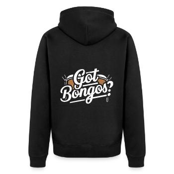 Bongo Music Gift - Unisex Premium Organic Zip Hoodie - black - Back - Nico (187cm)
