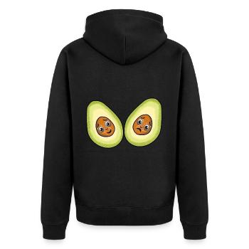 Avocados Früchte Frucht Vegetarisch - Unisex Premium Bio Zip Hoodie - Schwarz - Hinten - Nico (187cm)