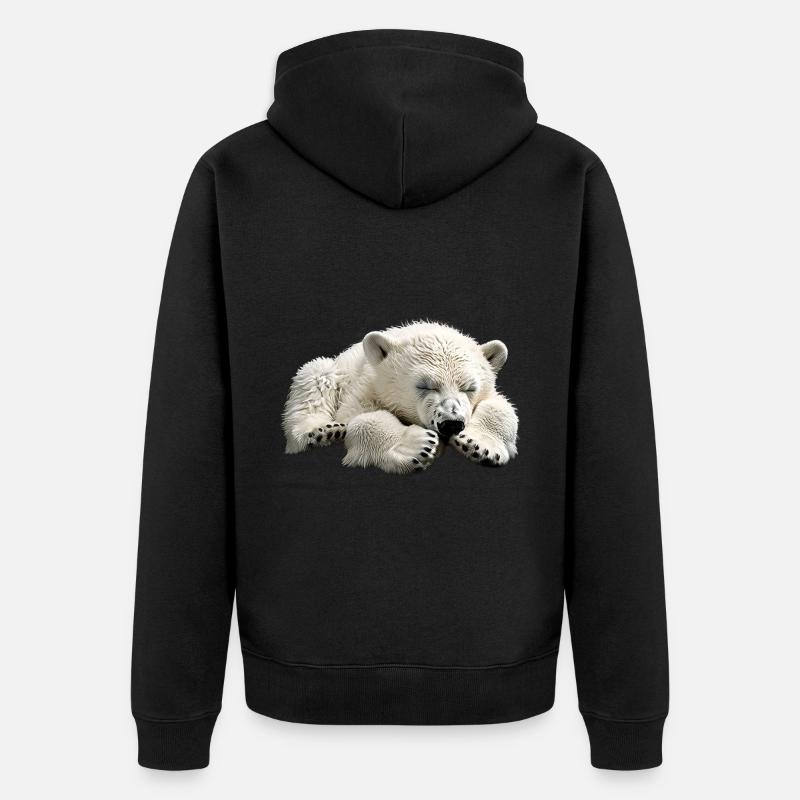 Ours blanc - Veste à capuche bio Premium Unisexe - noir