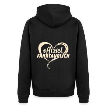 Führerschein Bestanden - Unisex Premium Bio Zip Hoodie - Schwarz - Hinten - Nico (187cm)
