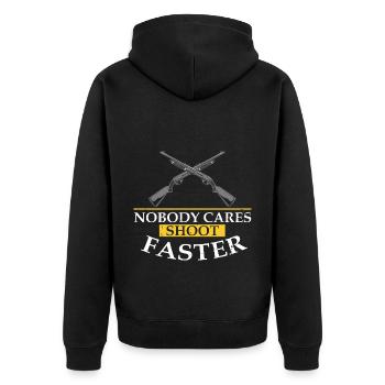 Funny Duck Hunting Design Hunters Hunting Ducks Design - Unisex Premium Organic Zip Hoodie - black - Back - Nico (187cm)