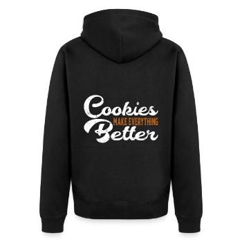 Cookies Make Everything Better 6 - Unisex Premium Organic Zip Hoodie - black - Back - Nico (187cm)
