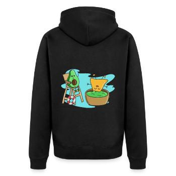Vegan Vegetarian Avocado Sauce Dip I Gift - Unisex Premium Organic Zip Hoodie - black - Back - Nico (187cm)