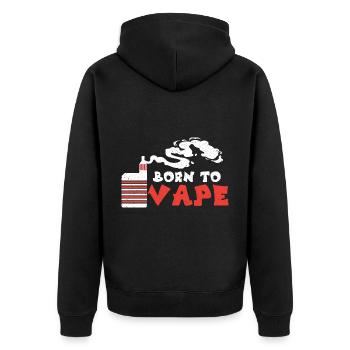 E-Cigarette E-Shisha Vapor Liquid - Unisex Premium Organic Zip Hoodie - black - Back - Nico (187cm)