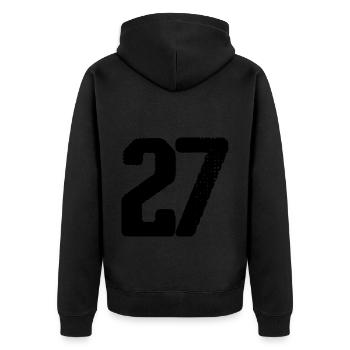 Maillot à 27 chiffres - Veste à capuche bio Premium Unisexe - noir - Dos - Nico (187cm)