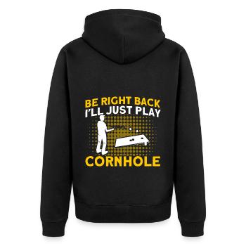 Cornhole Game Cornhole Joueur Cornhole Cadeau - Veste à capuche bio Premium Unisexe - noir - Dos - Nico (187cm)