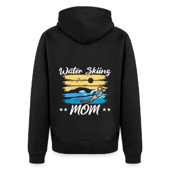 Water skiing Mom Waterskiing Mothers Day - Unisex Premium Organic Zip Hoodie - black - Back - Nico (187cm)