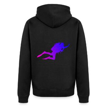 Diver Scuba Diver Scuba Diver Ladies - Unisex Premium Organic Zip Hoodie - black - Back - Nico (187cm)