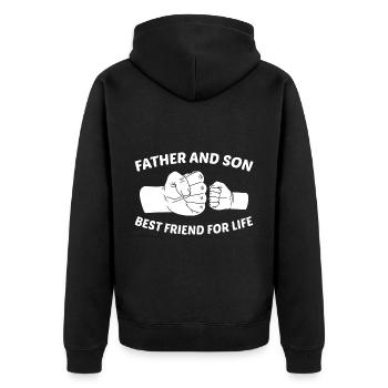 Best Papa Daddy Daddy Grandpa Father's Day T-Shirt - Unisex Premium Organic Zip Hoodie - black - Back - Nico (187cm)