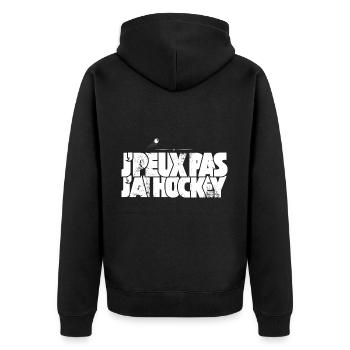 J'peux pas j'ai Hockey - Veste à capuche bio Premium Unisexe - noir - Dos - Nico (187cm)