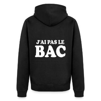 j'ai pas le bac - Veste à capuche bio Premium Unisexe - noir - Dos - Nico (187cm)