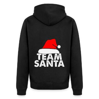 Weihnachtsmann Lebkuchen Rentier Winter - Unisex Premium Bio Zip Hoodie - Schwarz - Hinten - Nico (187cm)