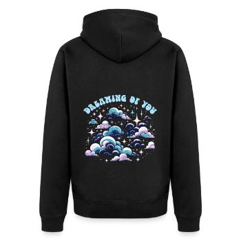 Songtexte Musikliebhaber Songwriter Musikfestival - Unisex Premium Bio Zip Hoodie - Schwarz - Hinten - Nico (187cm)