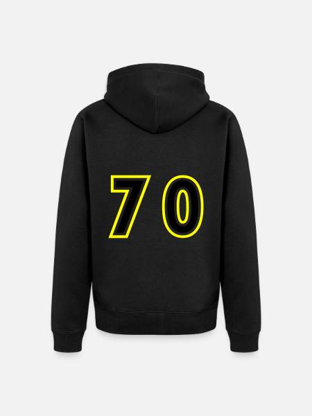 70 Number College - Unisex Premium Organic Zip Hoodie - black