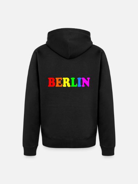 Berlin - Premium økologisk unisex-hættejakke - sort