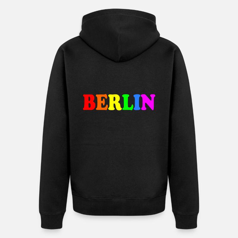 Berlin - Veste à capuche bio Premium Unisexe - noir