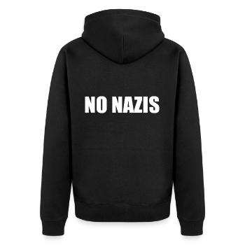 Pas de nazis - Veste à capuche bio Premium Unisexe - noir - Dos - Nico (187cm)