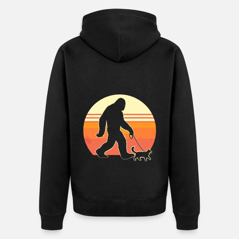 Chat Bigfoot - Veste à capuche bio Premium Unisexe - noir