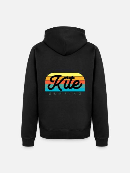 Kitesurfen Kitesurf Kitesurfer Kiteboard - Unisex Premium Bio Zip Hoodie - Schwarz