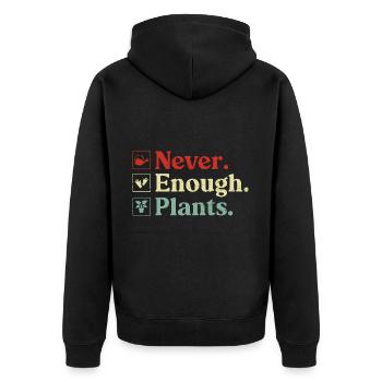 Never Enough Plants - Unisex Premium Bio Zip Hoodie - Schwarz - Hinten - Nico (187cm)