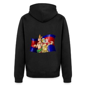 Cambodge Reamker Danse Khmer Apsara I Cadeau - Veste à capuche bio Premium Unisexe - noir - Dos - Nico (187cm)