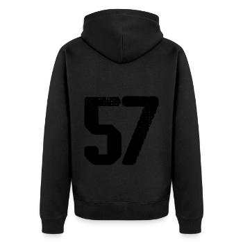 57 number jersey - Unisex Premium Organic Zip Hoodie - black - Back - Nico (187cm)