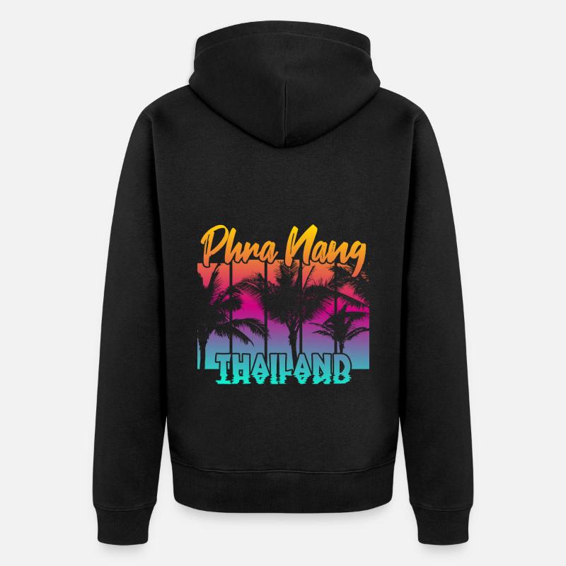 Phra Nang Thaïlande - Veste à capuche bio Premium Unisexe - noir