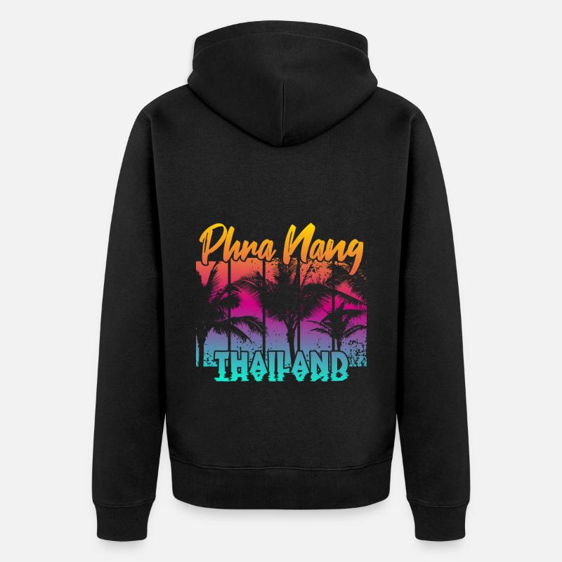 Phra Nang Thaïlande - Veste à capuche bio Premium Unisexe - noir