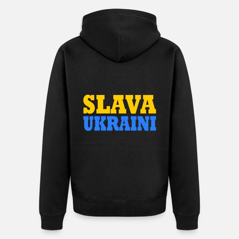 Slava ukraini - Veste à capuche bio Premium Unisexe - noir