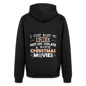 Cadeaux de Noël Noël - Veste à capuche bio Premium Unisexe - noir - Dos - Nico (187cm)