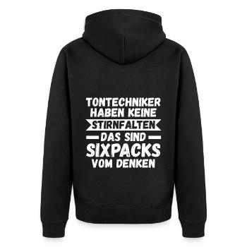 Toningenieur Tontechnik Tontechniker - Unisex Premium Bio Zip Hoodie - Schwarz - Hinten - Nico (187cm)
