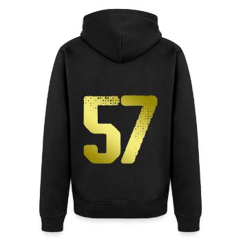 57 Maillot numéro - Veste à capuche bio Premium Unisexe - noir - Dos - Nico (187cm)