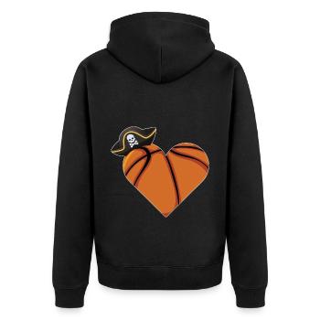 Cadeau de basket-ball Heart Pirate - Veste à capuche bio Premium Unisexe - noir - Dos - Nico (187cm)