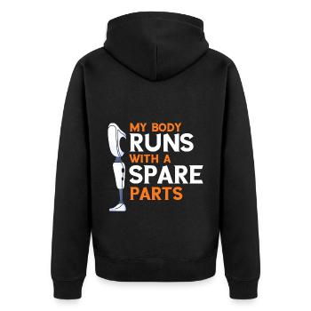 Artificial Limb Design for Prosthetic Leg - Unisex Premium Organic Zip Hoodie - black - Back - Nico (187cm)
