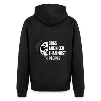 Les chiens sont plus gentils que la plupart des gens - Veste à capuche bio Premium Unisexe - noir - Dos - Nico (187cm)
