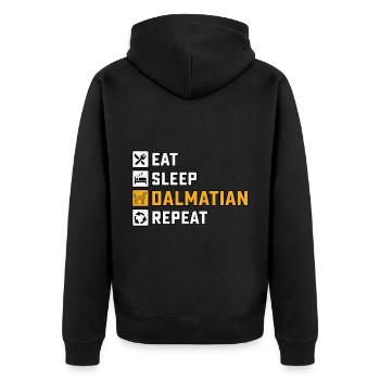 Eat sleep dalmatian repeat - Unisex Premium Bio Zip Hoodie - Schwarz - Hinten - Nico (187cm)