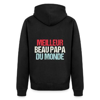 Meilleur Beau Papa Du Monde - Veste à capuche bio Premium Unisexe - noir - Dos - Nico (187cm)