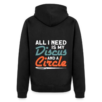 Discus Throw Discus Thrower Athletics Discus - Unisex Premium Organic Zip Hoodie - black - Back - Nico (187cm)
