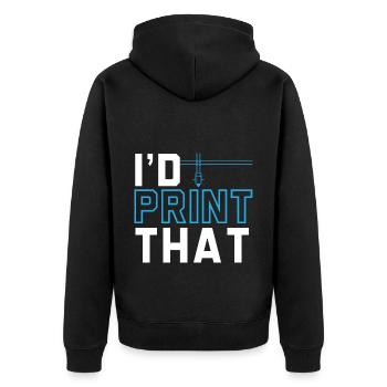 I would print this machinist CNC programmi - Unisex Premium Organic Zip Hoodie - black - Back - Nico (187cm)