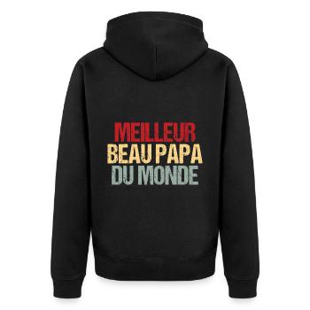 Meilleur Beau Papa Du Monde - Veste à capuche bio Premium Unisexe - noir - Dos - Nico (187cm)