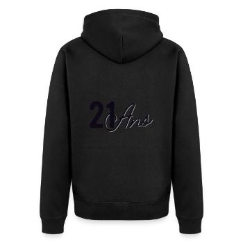 21 Ans - Veste à capuche bio Premium Unisexe - noir - Dos - Nico (187cm)
