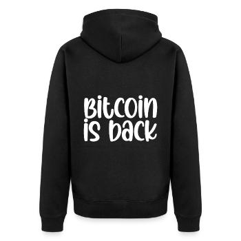 Bitcoin est de retour - Veste à capuche bio Premium Unisexe - noir - Dos - Nico (187cm)
