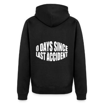 0 jours depuis le dernier accident 24 - Veste à capuche bio Premium Unisexe - noir - Dos - Nico (187cm)