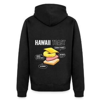 Hawaii Toast - Unisex Premium Bio Zip Hoodie - Schwarz - Hinten - Nico (187cm)