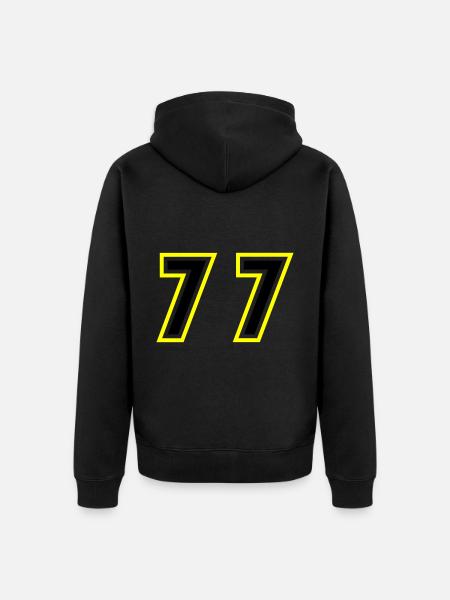 77 Nombre Collège - Veste à capuche bio Premium Unisexe - noir