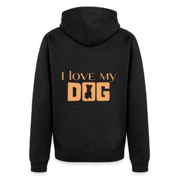 J’aime mon chien - Veste à capuche bio Premium Unisexe - noir - Dos - Nico (187cm)